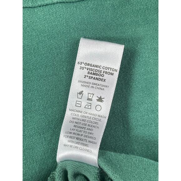 YALA Sweater Womens Small Green Brushed Sweatshirt High Neck Organic Bamboo - Picture 13 of 15